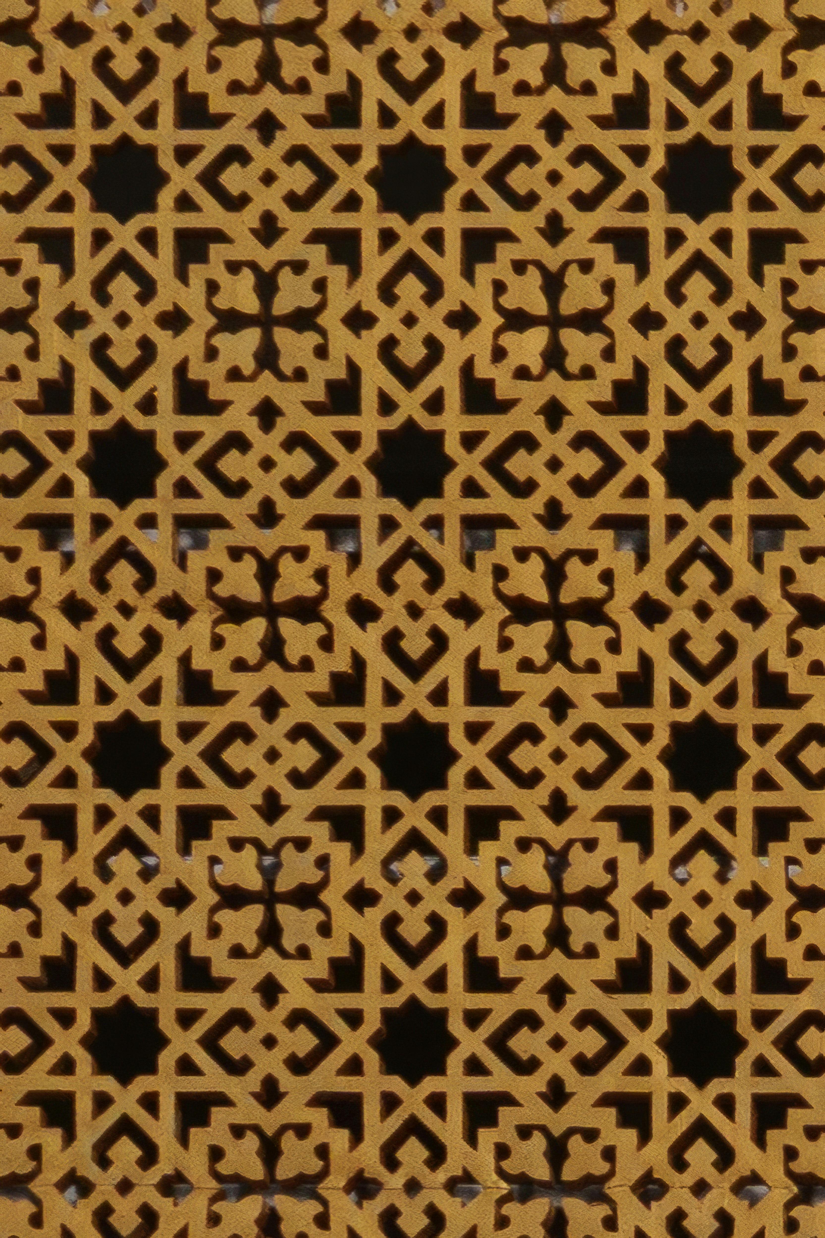 Close-up of intricate Islamic geometric pattern for custom Arabic design UAE